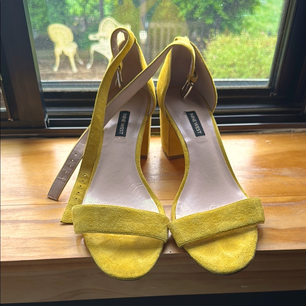 Nine West Yellow Heeled Strappy Sandals